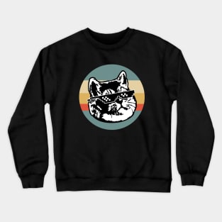 Heavy Breathing Cat Deal With It 8 Bit Glasses Crewneck Sweatshirt